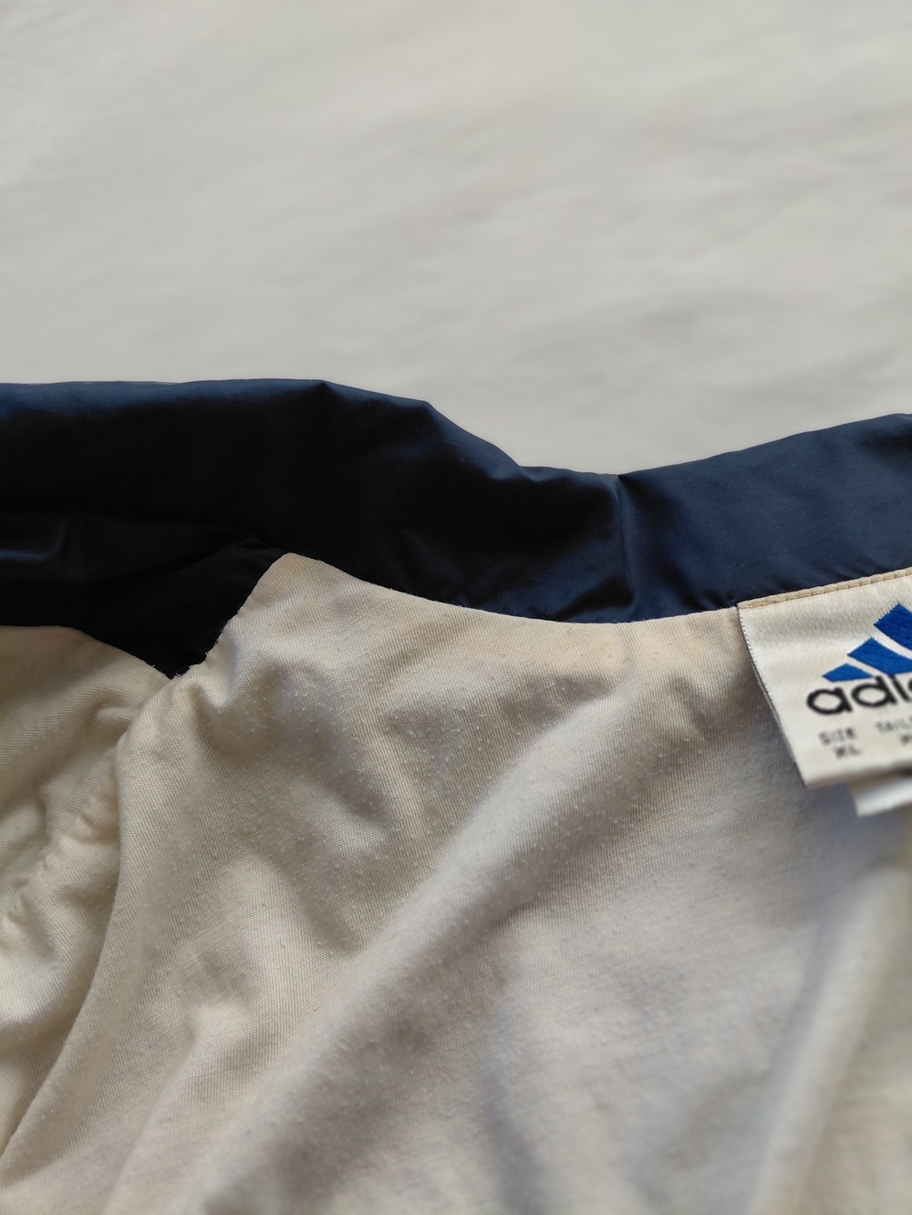 Vintage 90s Adidas Colorblock Windbreaker Navy Blue Jacket XL - Picture 7 of 16
